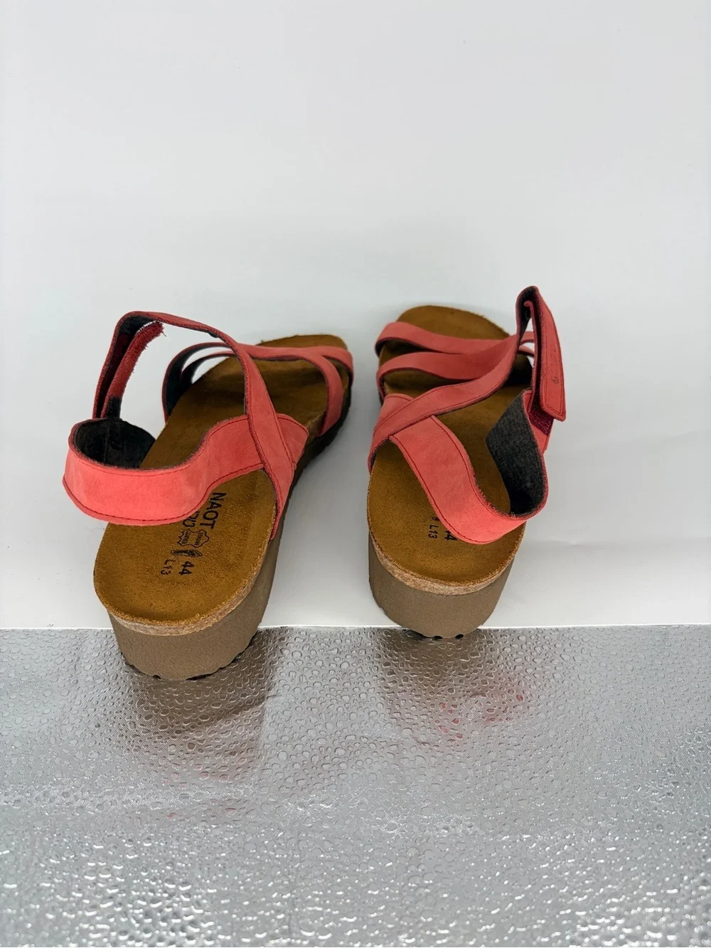 Naot Elegant Collection Kayla Brick Red Nubuck Genuine Leather Sandals Sz 13